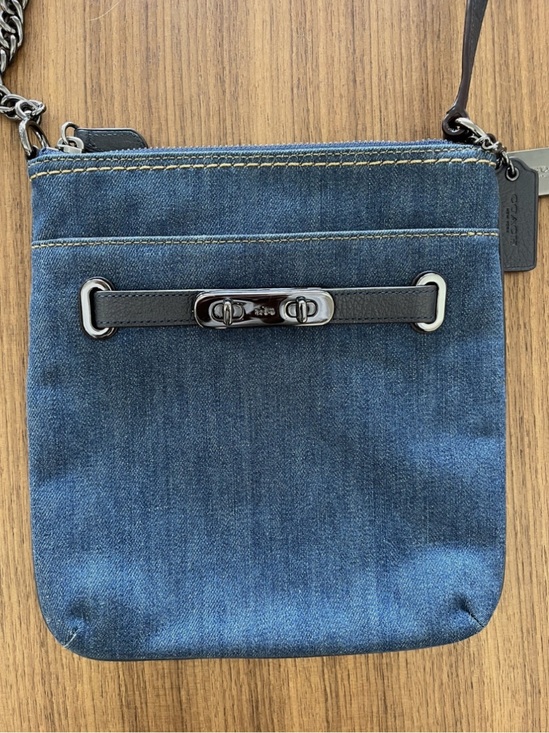 Coach Other - NWOT Coach Swagger Denim Crossbody Messenger Bag in Blue with Black Trim